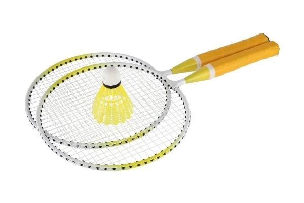 Børne badmintonsæt metal/plast med to ketchere og en fjerbold