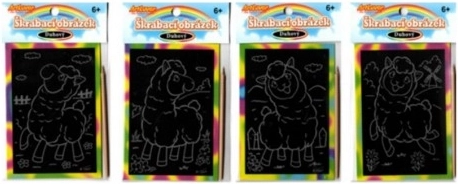 Regnbue skrabeillustration Lama til børn