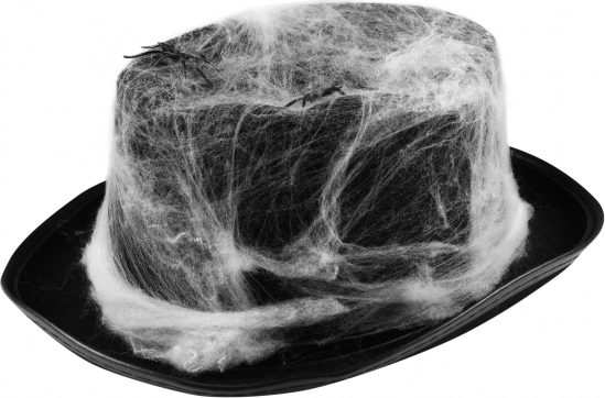 halloweenhat med spindelvæv og edderkopper