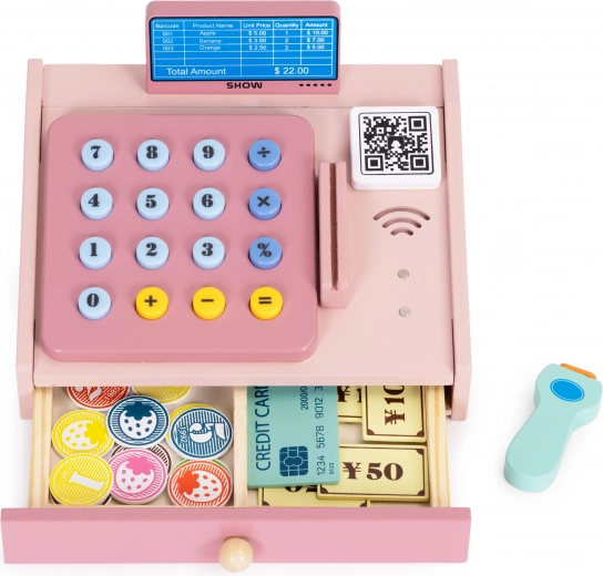 Åbnbar skuffe og træpenge