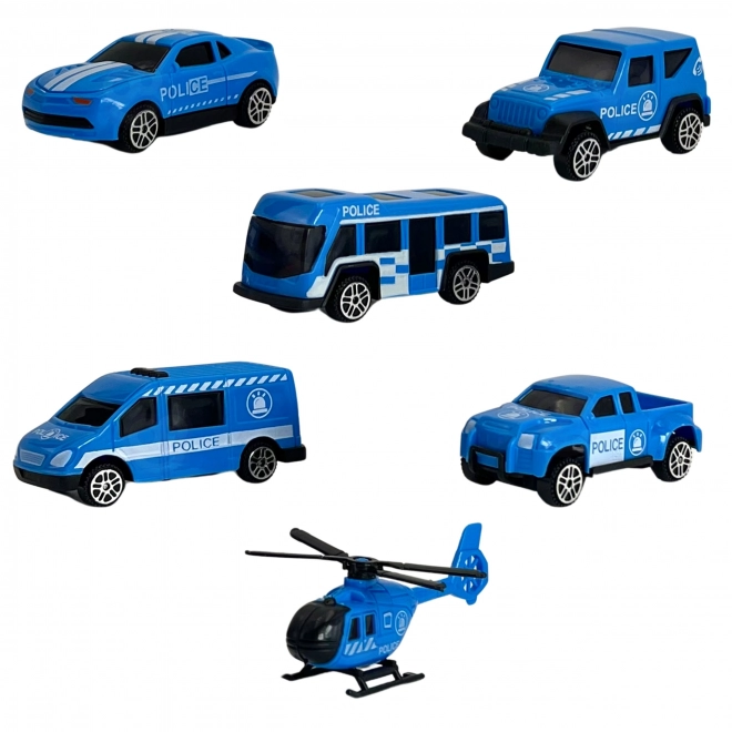 Lastbil med transporter 3-i-1 Blå Politi
