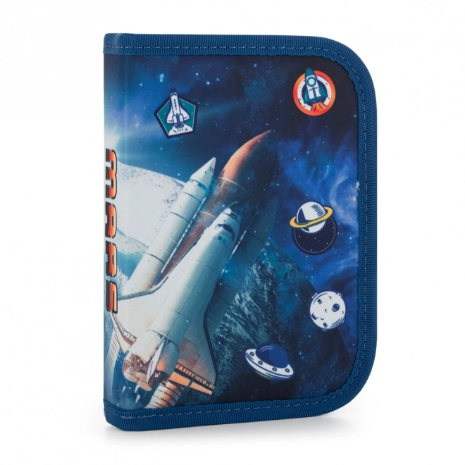Skoleetui Space med to flapper
