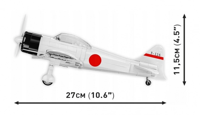 COBI 5729 II WW Mitsubishi A6M2 ZERO-SEN, 1:32, 347 klodser, 1 figur