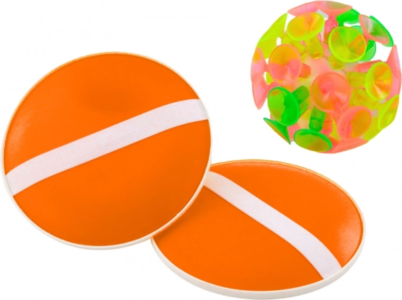 Færdighedsspil Orange paletter og bold med sugekopper