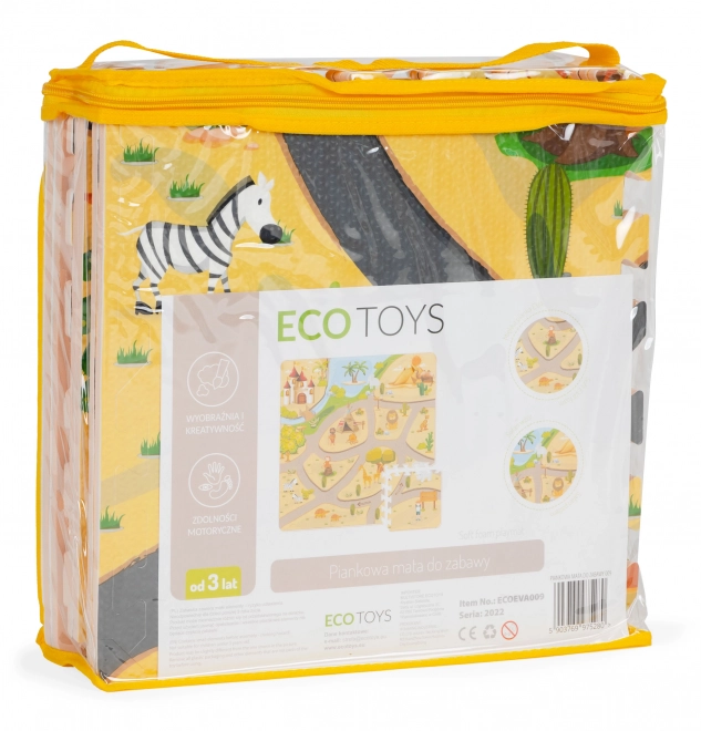 ECOTOYS Skum puslespil Safari med kant