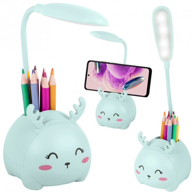 Børne-natlampe med LED og USB-opladning og organizer