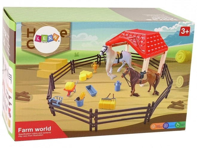 Farm Stald med heste og tilbehør
