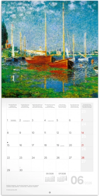 Notater kalender Claude Monet 2026, 30 x 30 cm