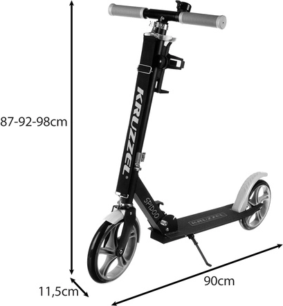 Sammenklappelig byløbehjul til børn med store hjul (200 mm) – grå