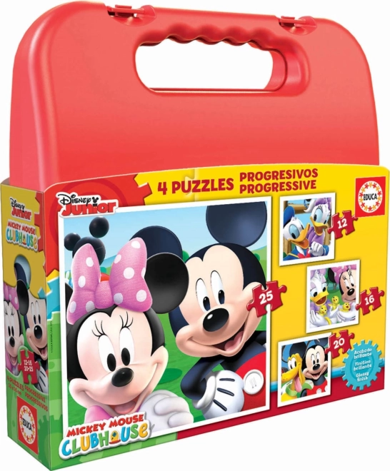 Puslespil i kuffert MICKEY MOUSE og venner 4-i-1