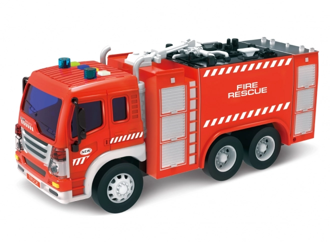 Auto brandbil med sprøjte og effekter 28 cm - dansk emballage