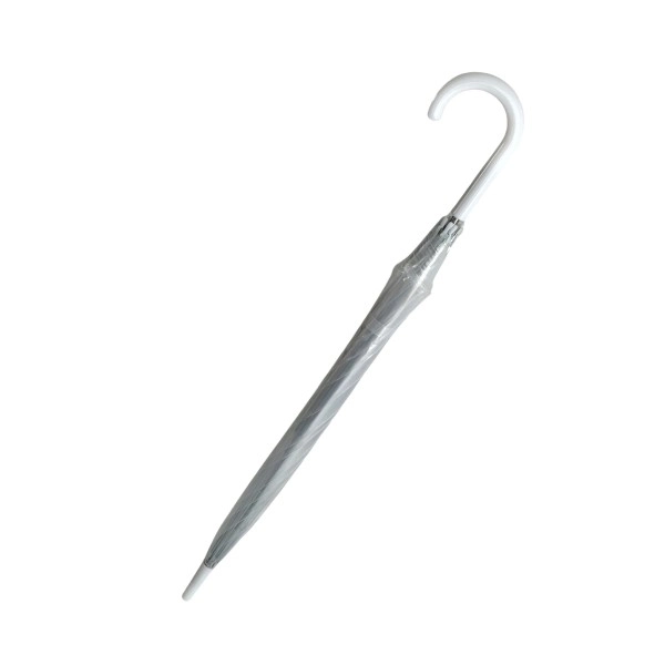 Paraply gennemsigtig hvid bryllup plast/metal 82cm i pose