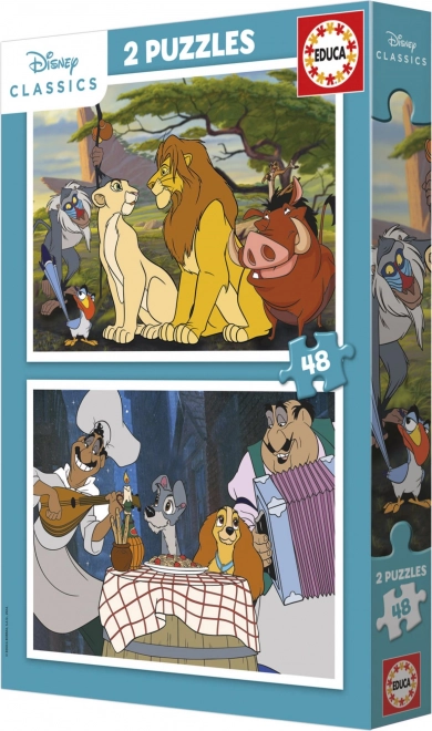 Educa Puslespil Disney Dyr 2x48 brikker