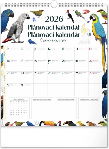 Vægplanlægningskalender Animalium 2026