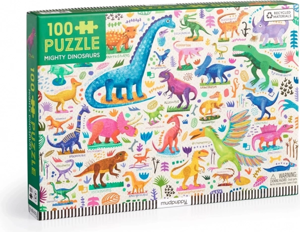 Mudpuppy Puslespil Kraftfulde Dinosaurer 100 Brikker
