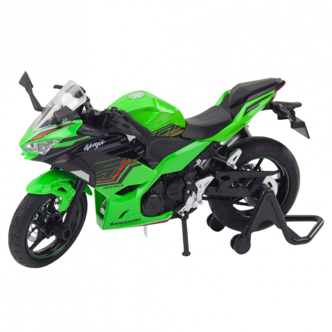 Metal sportsmotorcykel med lys og lyde grøn 1:12