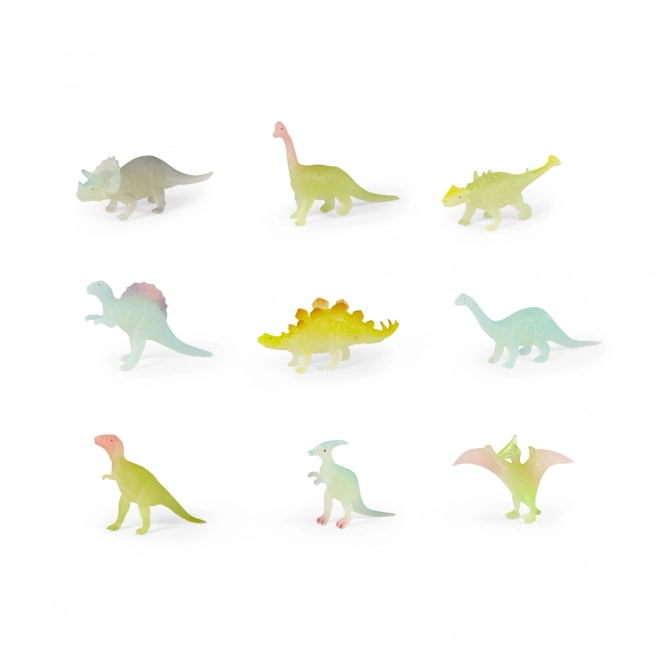 Dinosaurer lyser i mørket 9 stk i pose