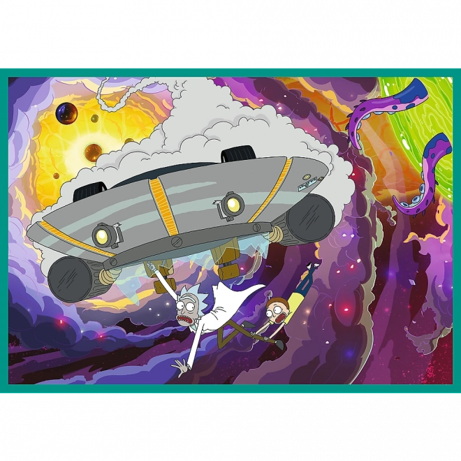 Puslespil 4x250 Vriklet verden af Rick og Morty fra Trefl