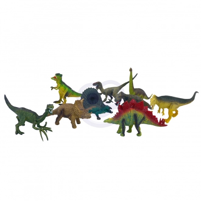 Sæt af dinosaurfigurer med spilleunderlag og kuffert