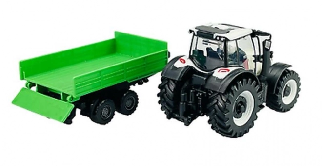Bburago Farm 10cm Traktor med Trailer - Valtra N174 - Tippende Trailer