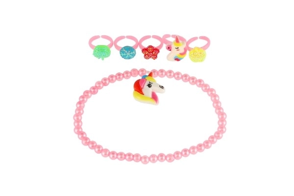 Skønhedssæt med ringe og armbånd til børn