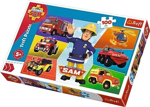 Puslespil Brandmand Sam 100 brikker 41x27,5cm i kassen 29x19x4cm