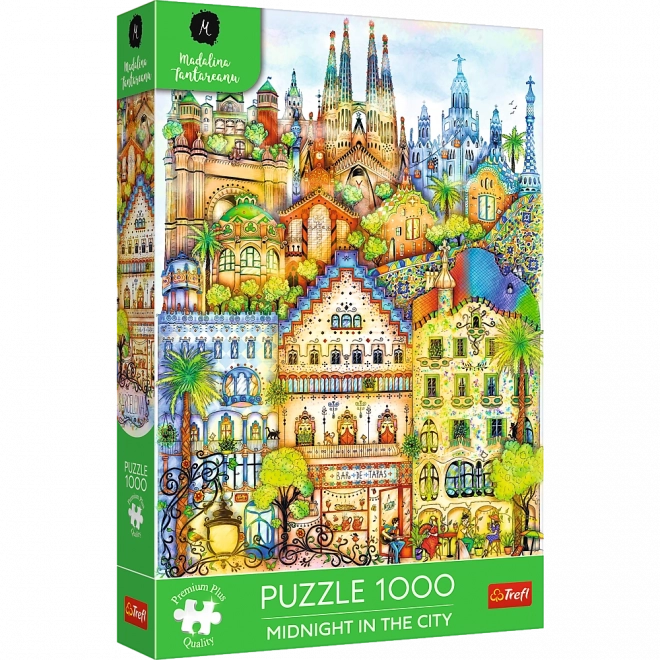 Premium puslespil 1000 brikker – Midnat i Barcelona