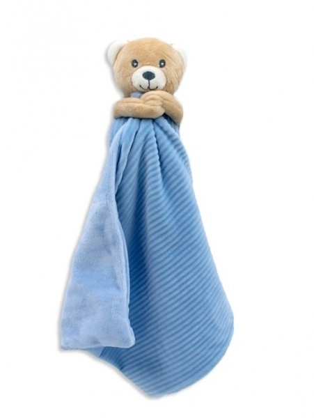 Bamse/sovende bamse plysbamse 22x22cm blå på kort i pose 0+