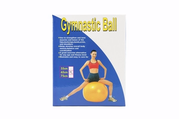 Gymnastikbold 65cm rehabiliterende afslappende i kasse 16x22cm