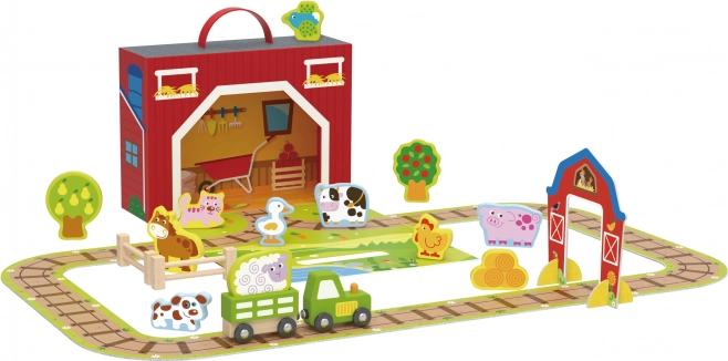 Træ Farm i Kuffert Tooky Toy