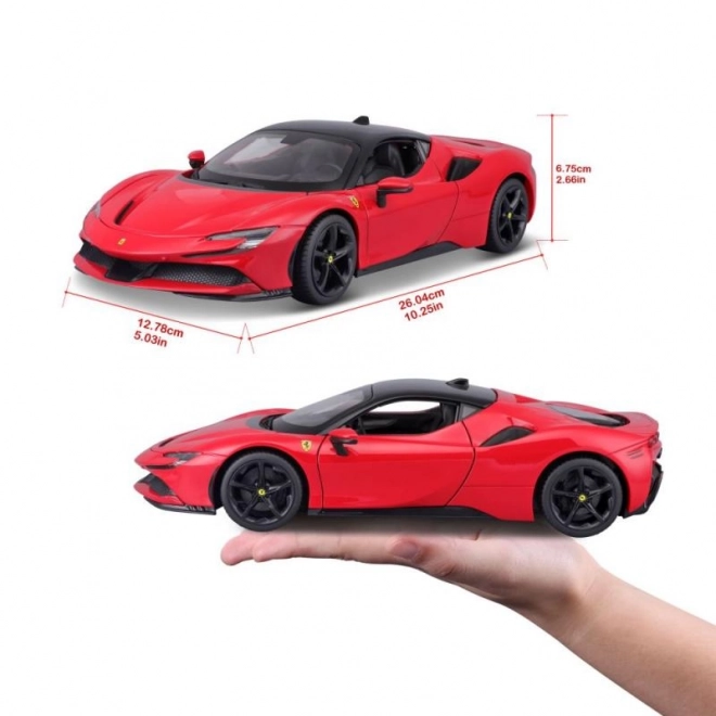 Metalmodel Ferrari SF90 Stradale rød 1:18