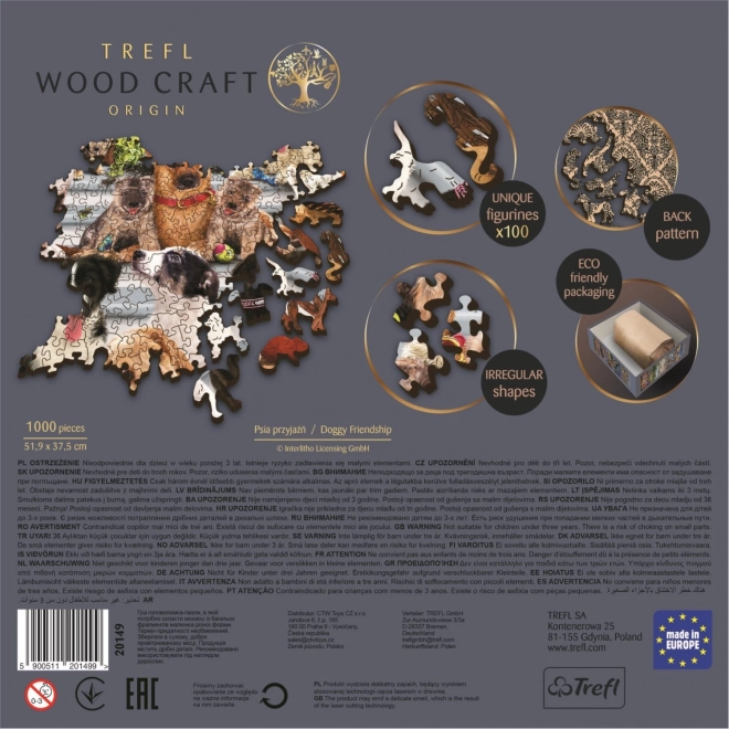 Træpuslespil TREFL Wood Craft Origin Hundevenskab 1000 brikker