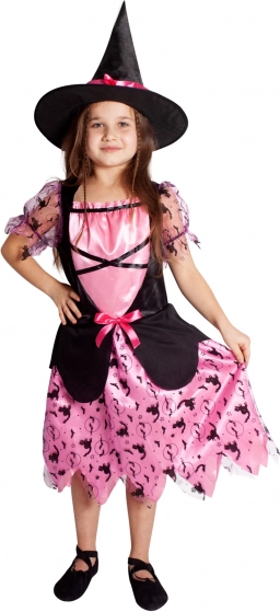 Børnekostume heks pink S