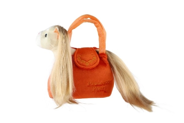 Enhjørning i taske - orange 18 cm