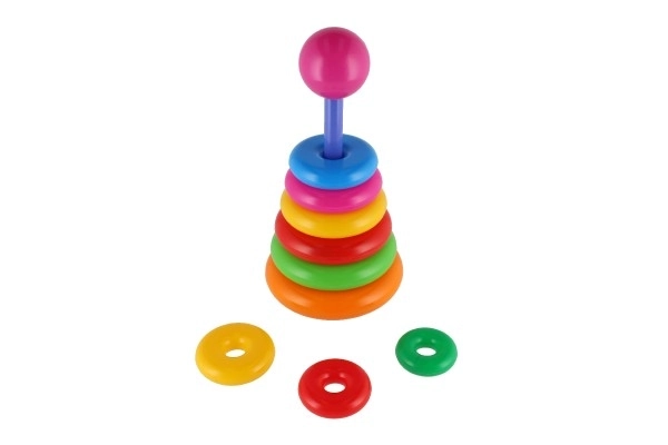Stabelpyramide med ringe plast 28 cm ass. 2 typer i net 12m+