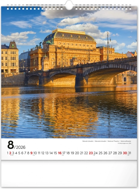 Væghængt kalender Prag 2026