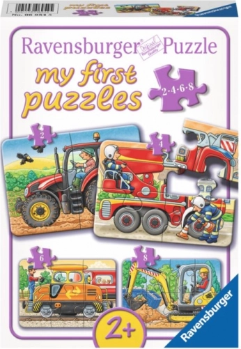 Ravensburger mit første puslespil Køretøjer 4-i-1 (2, 4, 6, 8 brikker)