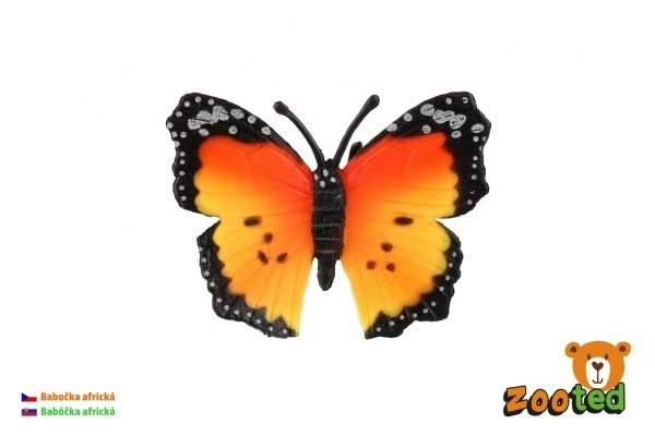 Afrikansk Monark Sommerfugl (sommerfugl) i plast 7cm i pose