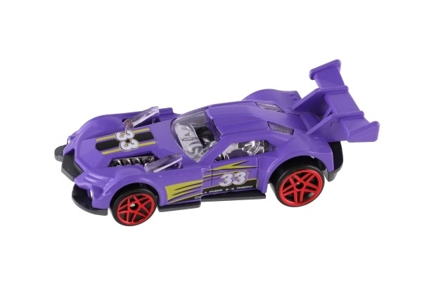 Auto racer 6 stk metal/plastik 8 cm i fri bevægelse i kasse 10,5x27,5x4 cm