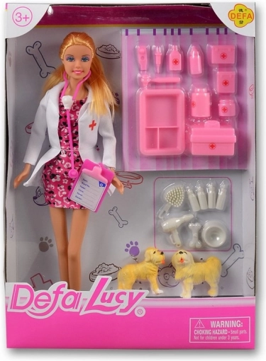 Dukke Lucy dyrlæge pink