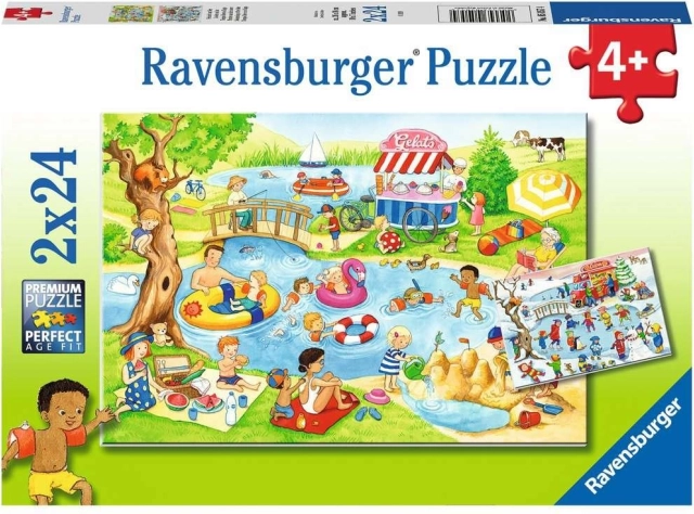 Ravensburger puslespil Sjov ved dammen 2×24 brikker