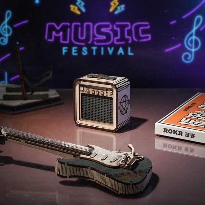 RoboTime træ 3D puslespil - Elektrisk guitar