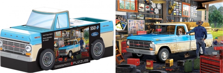 Puslespil i blikdåse Pickup Truck 550 brikker
