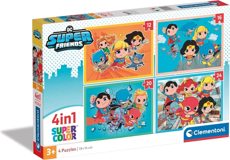 Puslespil 4 i 1 DC Super Friends Super Color
