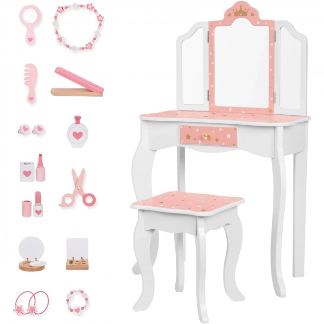 Trætoiletbord med skammel fra Tooky Toy