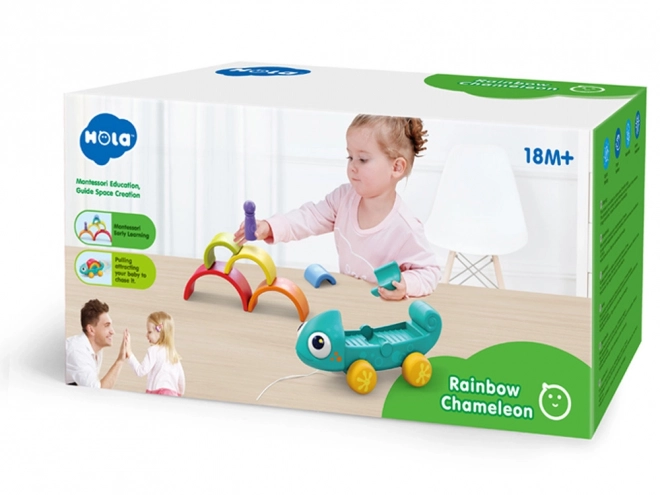 Montessori regnbuekamæleon puslespil 18m+