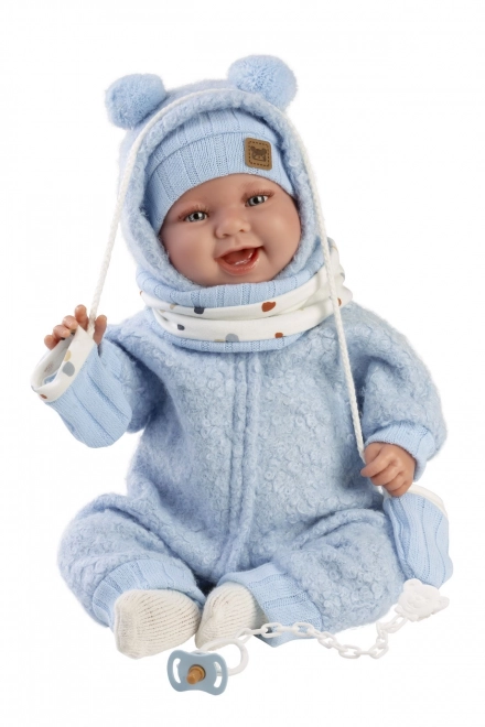 Llorens 84479 NEW BORN - realistisk dukke baby med lyde og blødt stofkrop - 44 cm