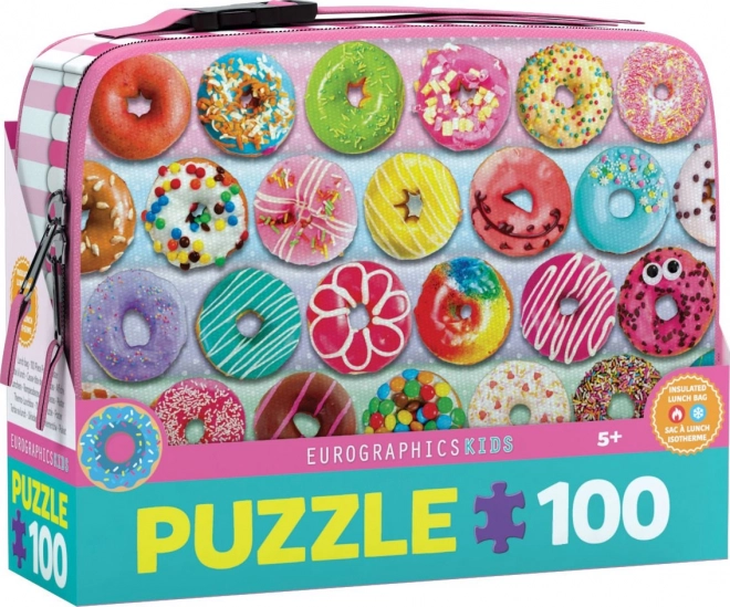 EUROGRAPHICS Puslespil i frokostboks Donuts 100 brikker