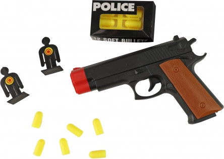 Politipistol med målskiver og bløde kugler