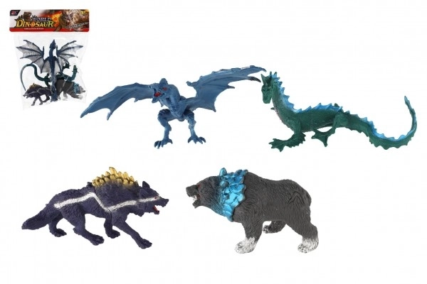 Sæt af plastik fantasy dyr 4 stk